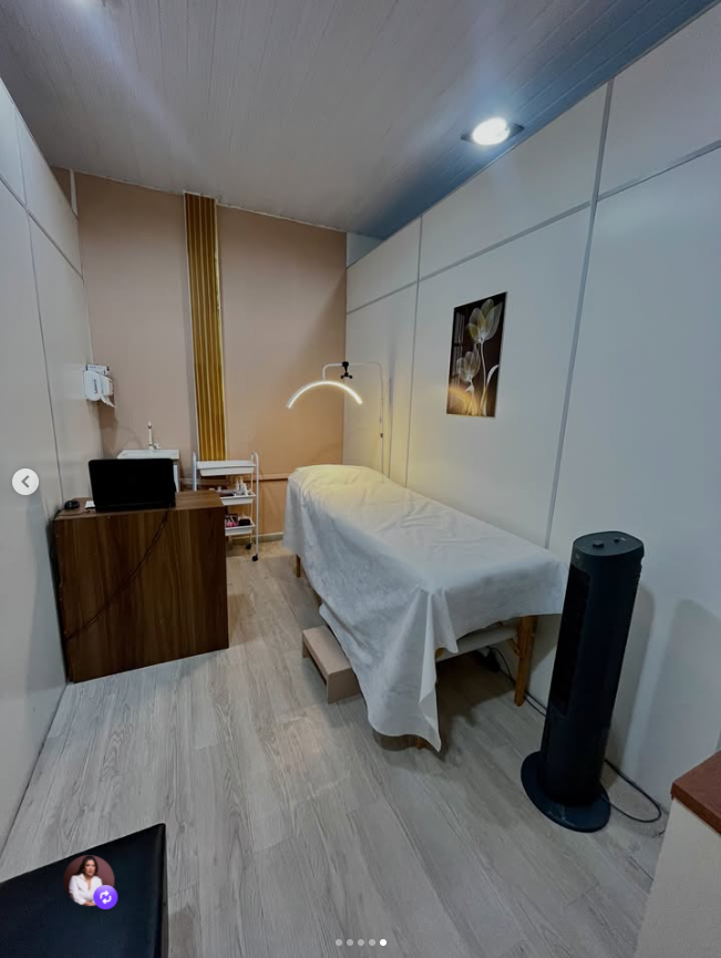 Sala reservada para tratamentos faciais